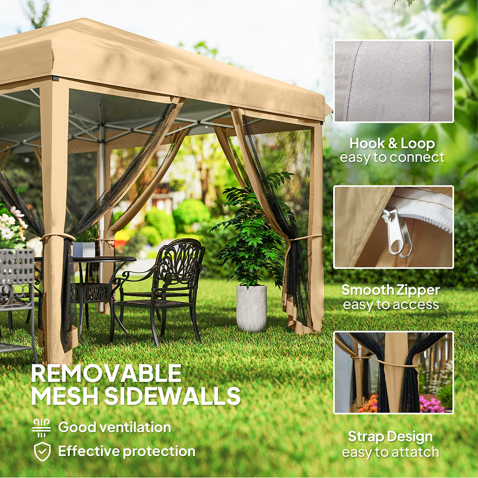Thumbnail: 3 x 6m Pop Up Gazebo, Outdoor Canopy Shelter, Marquee Party Wedding Tent with 6