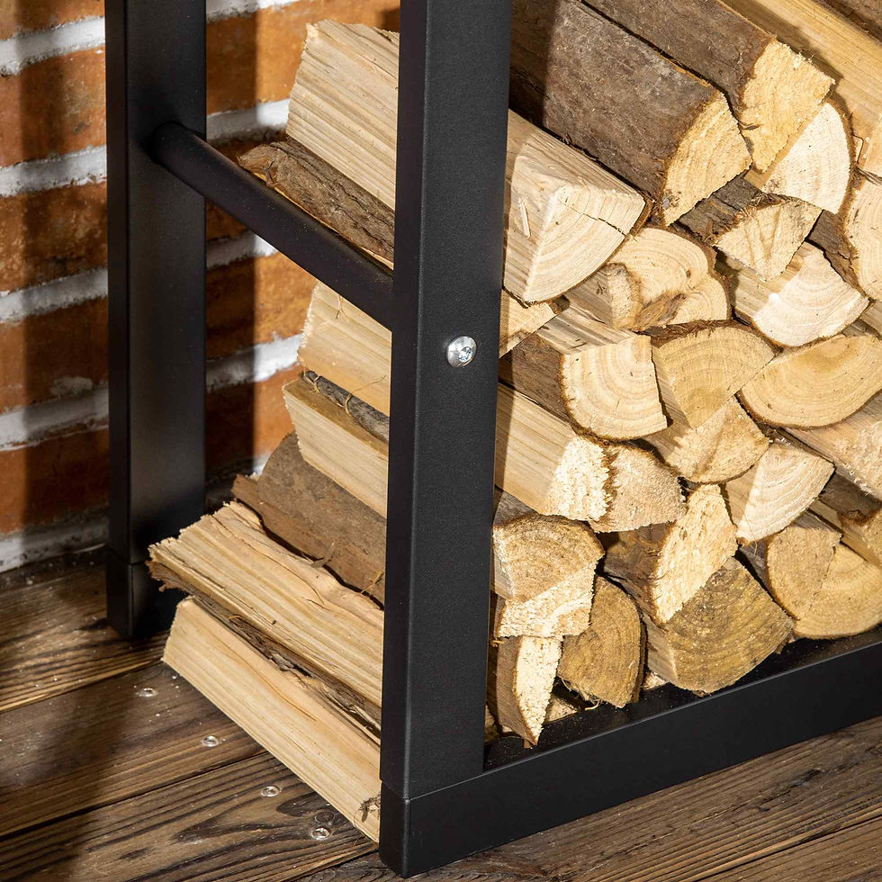 Thumbnail: Metal Firewood Log Holder Tall Firewood Rack Indoor Outdoor Fireplace Wood Stora