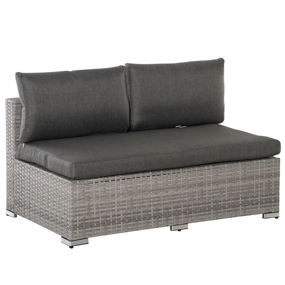 Thumbnail: Outsunny Four-Piece Half-Square Rattan Sofa Set - Mixed Grey