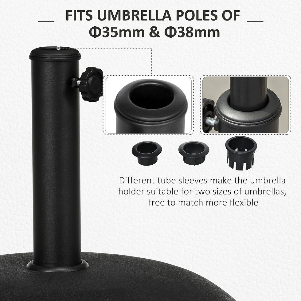 Thumbnail: Heavy Duty Cement Parasol Base 20kg Round Patio Umbrella Stand Garden Outdoor Sh