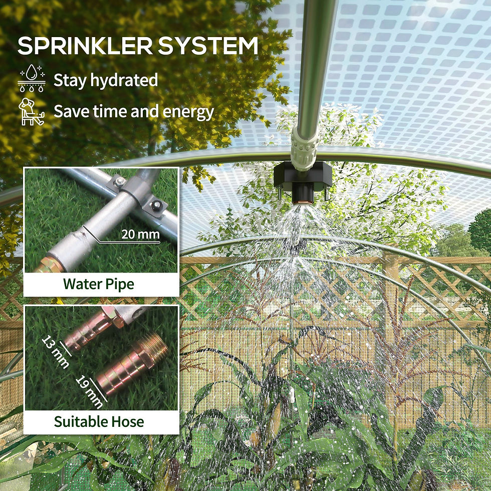 Thumbnail: Outsunny Sprinkler System Polytunnel Greenhouse, 4 x 3(m), Green