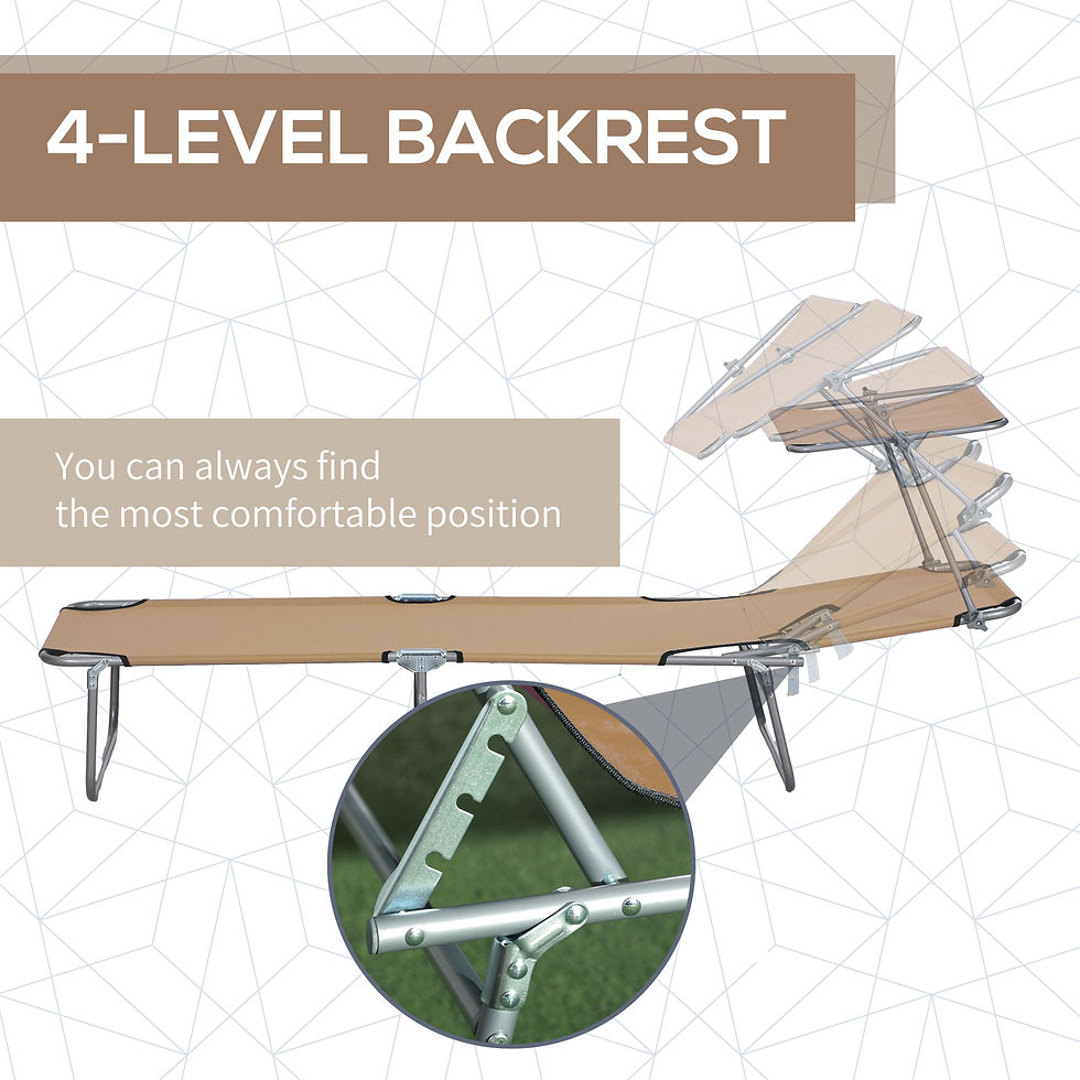 Thumbnail: Sun Lounger, with Adjustable Face Canopy - Brown