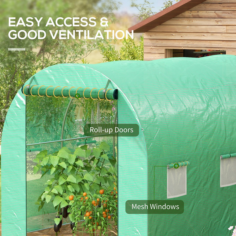 Thumbnail: Outsunny Sprinkler System Polytunnel Greenhouse, 3 x 2m, Green
