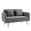 Thumbnail: HOMCOM 2 Seater Sofa, Modern Fabric Loveseat Sofa, Small Couch with 2 Pillows