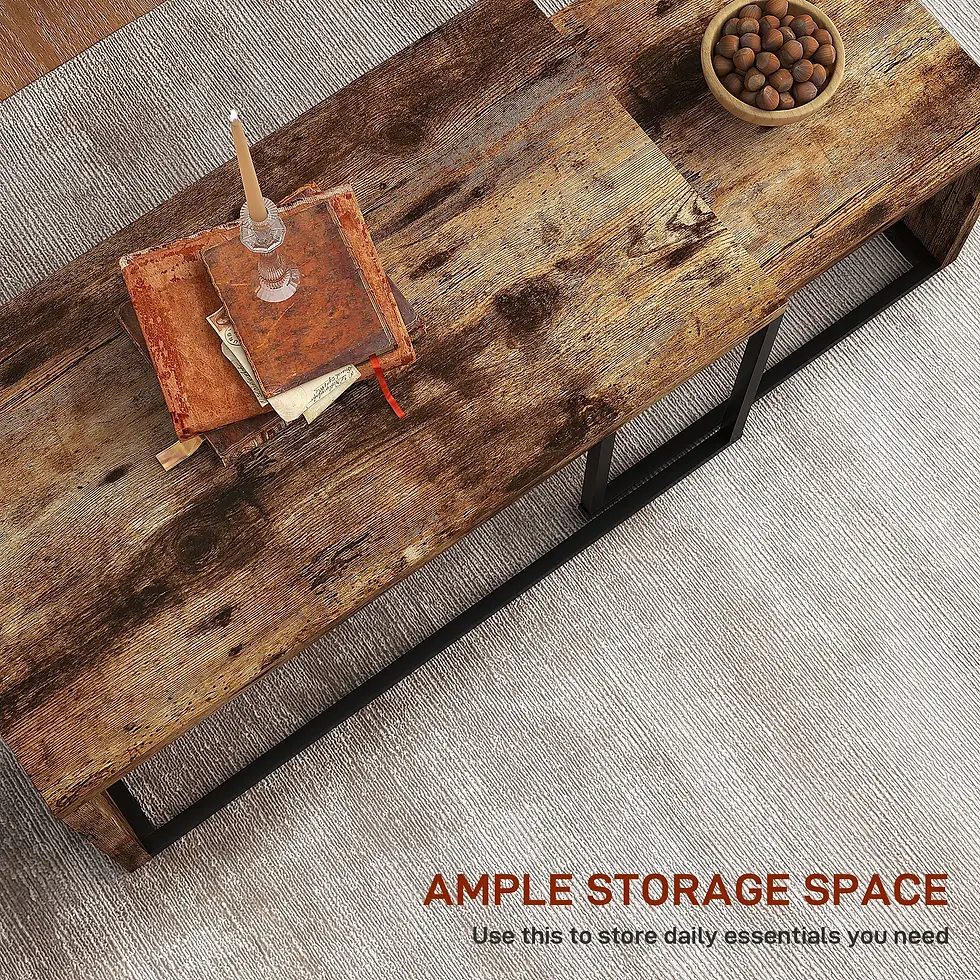 Thumbnail: HOMCOM Coffee Tables Nesting Table Set of 2 Side Table w/ Metal Frame for Living