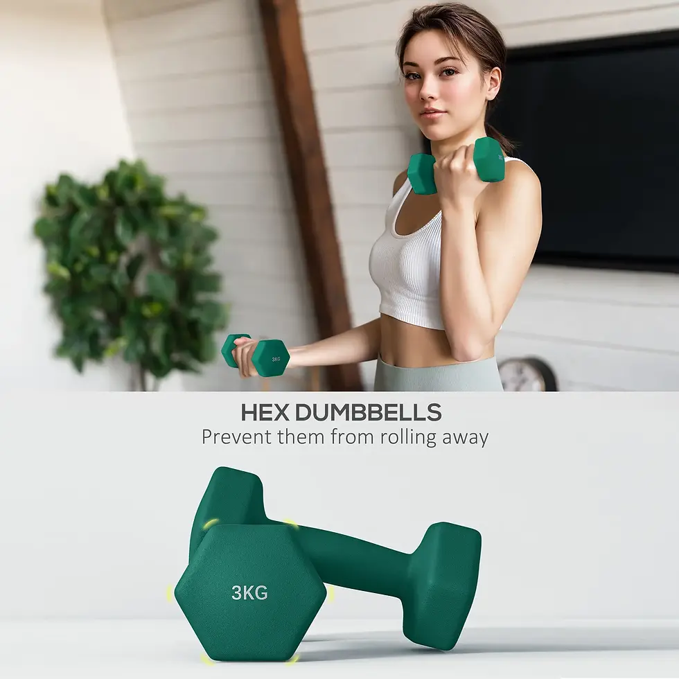 Thumbnail: Dumbbell Set with Rack – 2x1kg, 2x2kg, 2x3kg for Home Gym & Weight Training