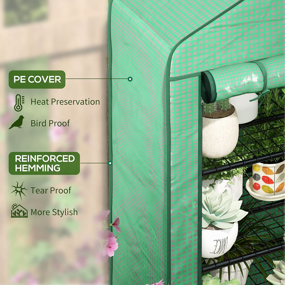Thumbnail: Outsunny Four-Tier Mini Greenhouse, with Reinforced Plastic Cover