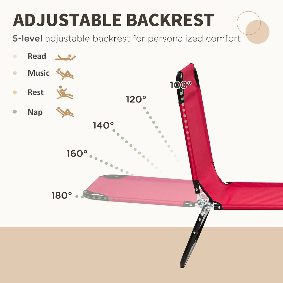 Thumbnail: Outsunny Set of Two Folding Sun Loungers - Red