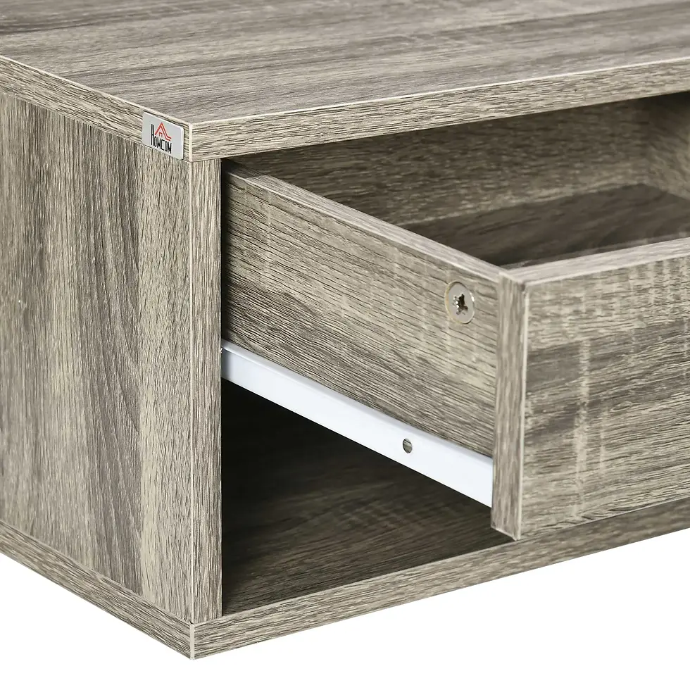 Thumbnail: HOMCOM Set of Two Floating Bedside Tables Wall Mounted Nightstands with Drawer