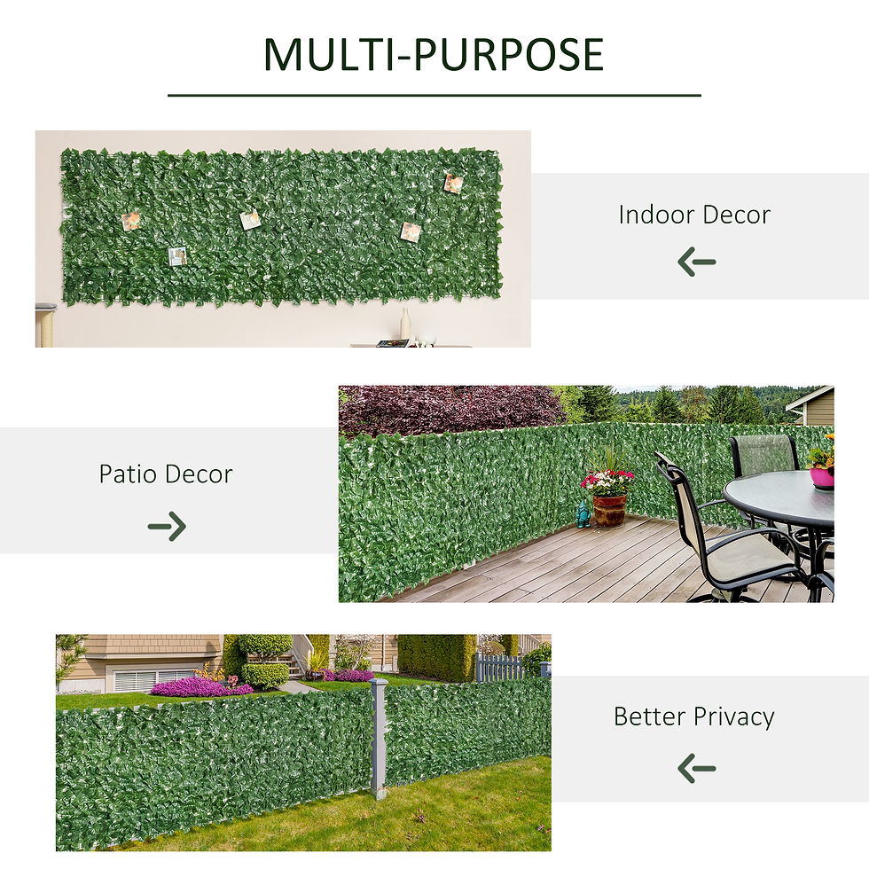 Thumbnail: 1-Piece Artificial Leaf Hedge Screen Privacy Fence Panel for Garden Outdoor Indo