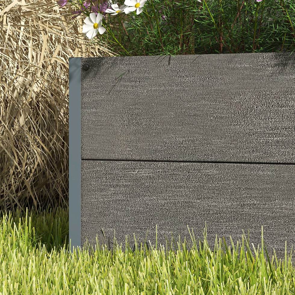 Thumbnail: 34 x 69.5cm Garden Planter Box, with Back Trellis, Grey