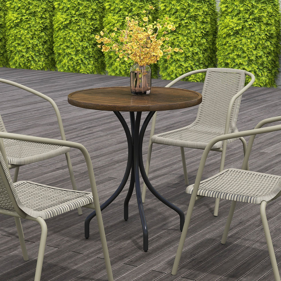 Thumbnail: Outsunny Φ66cm Galvanised Steel Garden Table - Brown