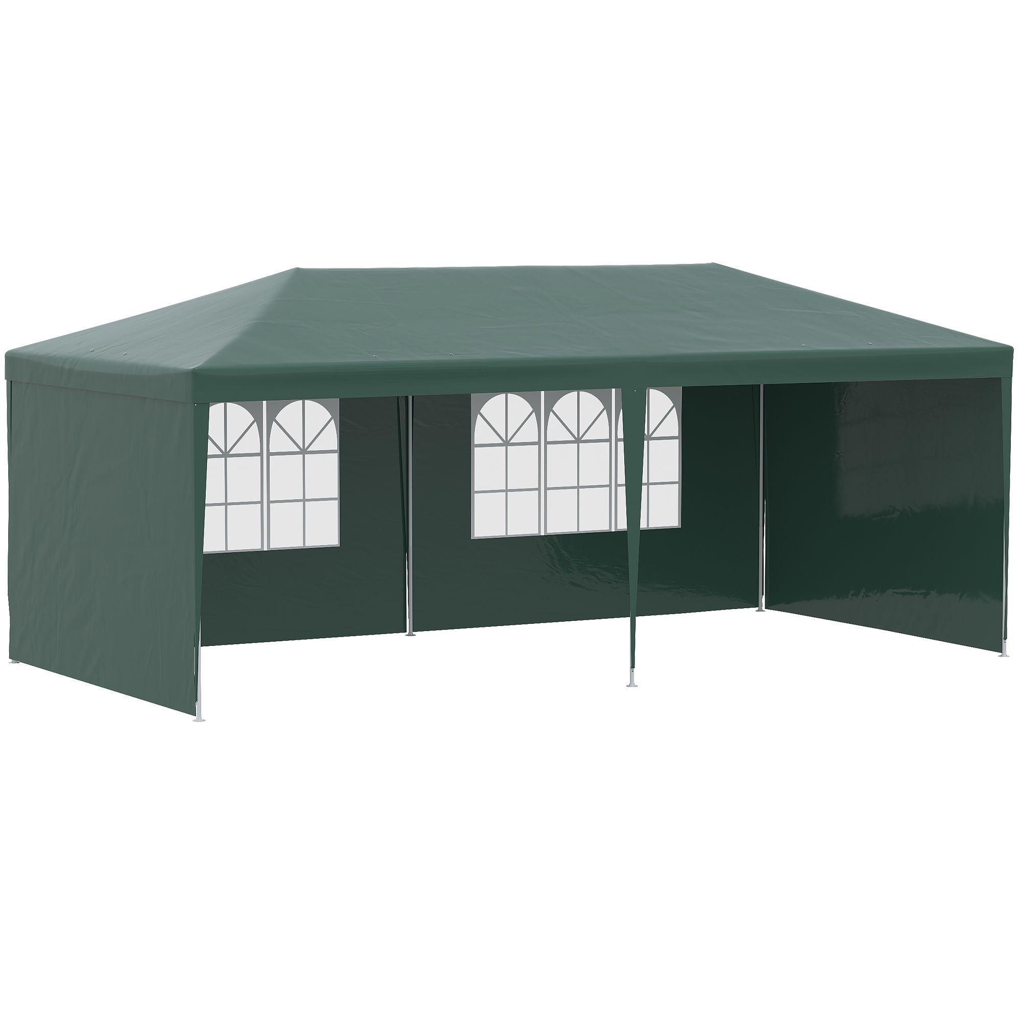 6x3 m Party Tent Gazebo Marquee Outdoor Patio Canopy Shelter with Windows and Si