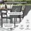 Thumbnail: Outsunny Seven-Piece Metal Dining Set, with Glass-Top Table - Grey