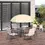 Thumbnail: Garden Patio Texteline Folding Chairs Plus Table and Parasol Furniture - Cream