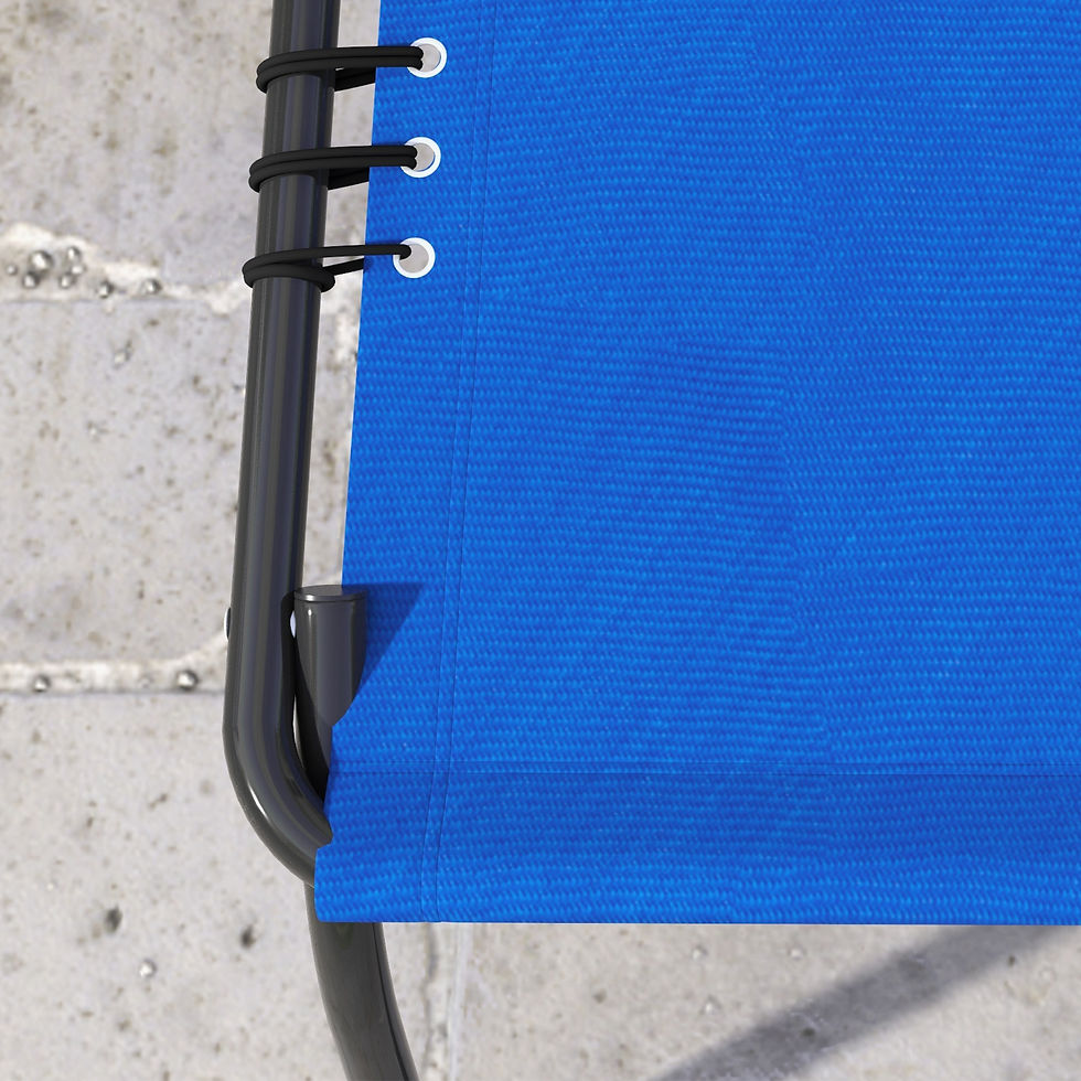 Thumbnail: Set of Two Folding Sun Loungers, with Four-Position Backs - Blue
