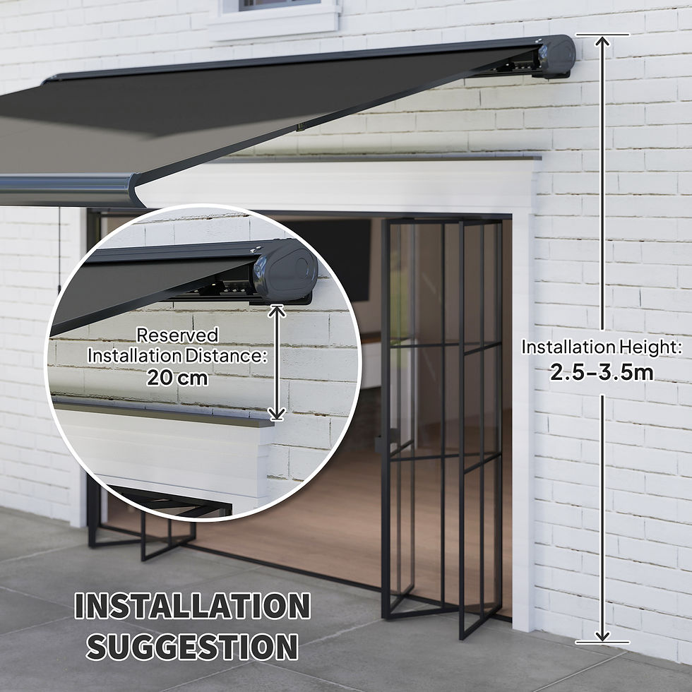 Thumbnail: 4 x 3(m) Full Cassette Electric Awning with Remote Controller, Aluminium Frame D