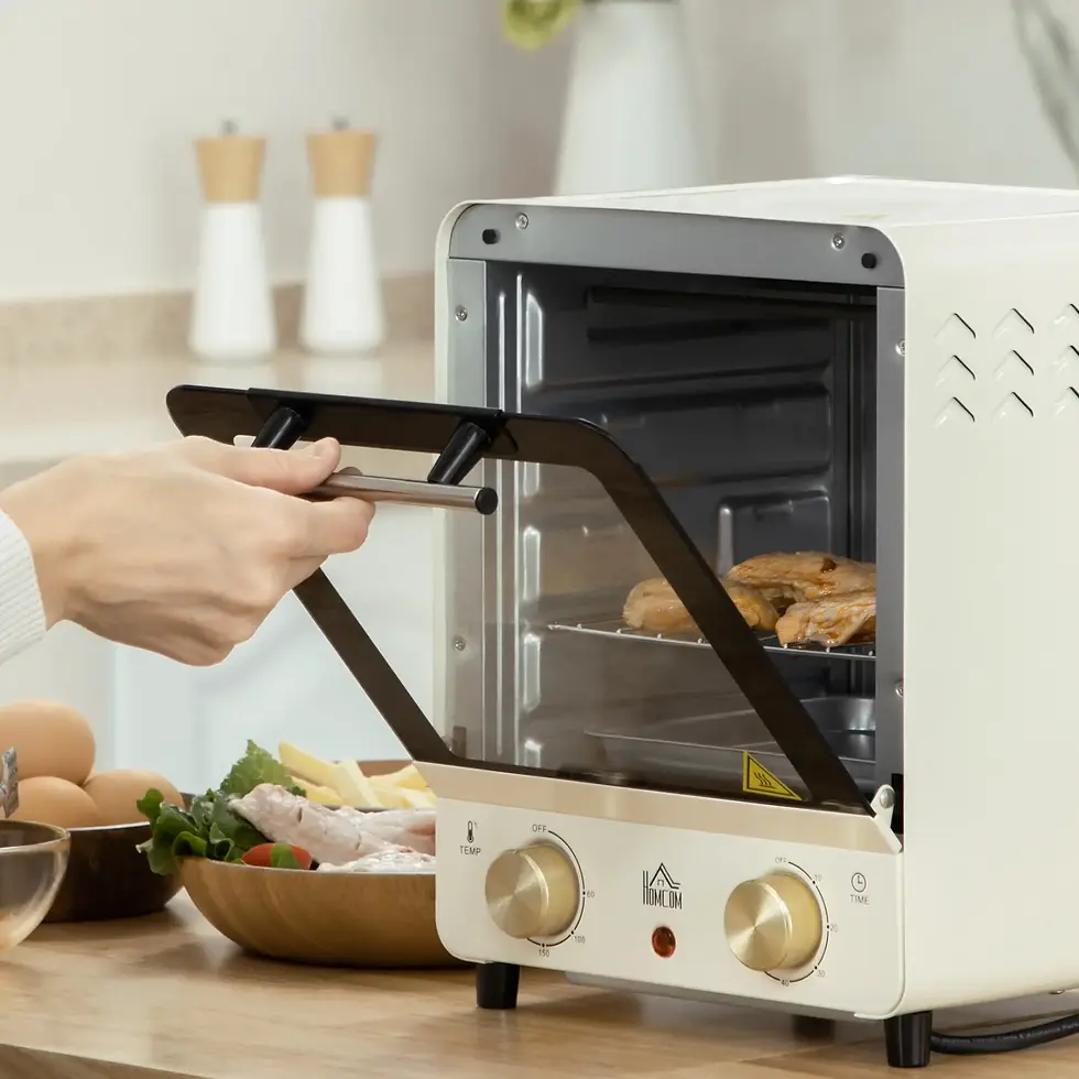 Thumbnail: HOMCOM Mini Oven, 15 Litres Electric Oven and Grill with 60-230℃ Adjustable Temp