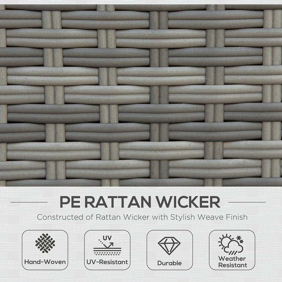 Thumbnail: Outsunny Seven-Piece Rattan Garden Sofa Set, with Expanding Table - Grey