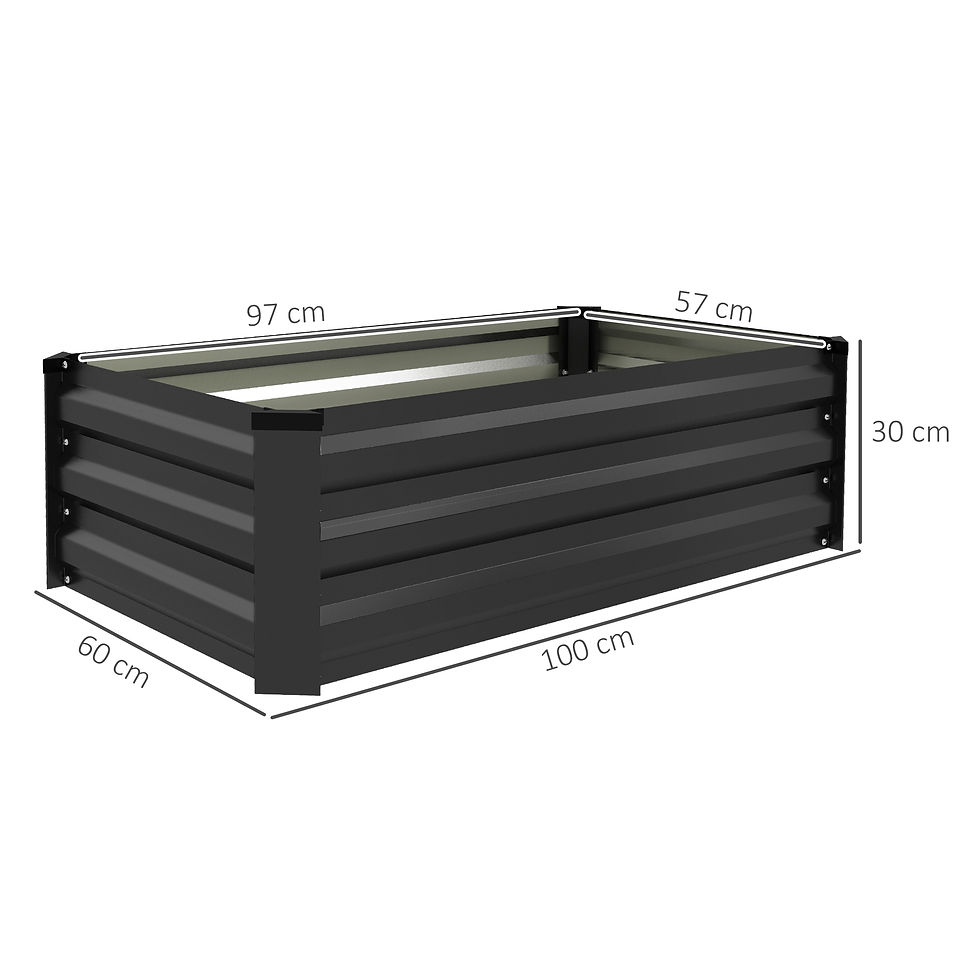 Thumbnail: Set of Two 100 x 60cm Steel Planter Boxes - Grey