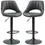 Thumbnail: HOMCOM Bar Stools Set of 2, Swivel Counter Height Barstools with Back -Dark Grey