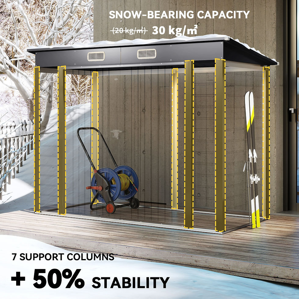 Thumbnail: 3.7 x 7.9ft Galvanised Steel Shed, with Latched Door and Padlock - Grey