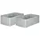 Thumbnail: Outsunny Set of 2 Raised Beds for Garden, Galvanised Steel Outdoor Planters Grey