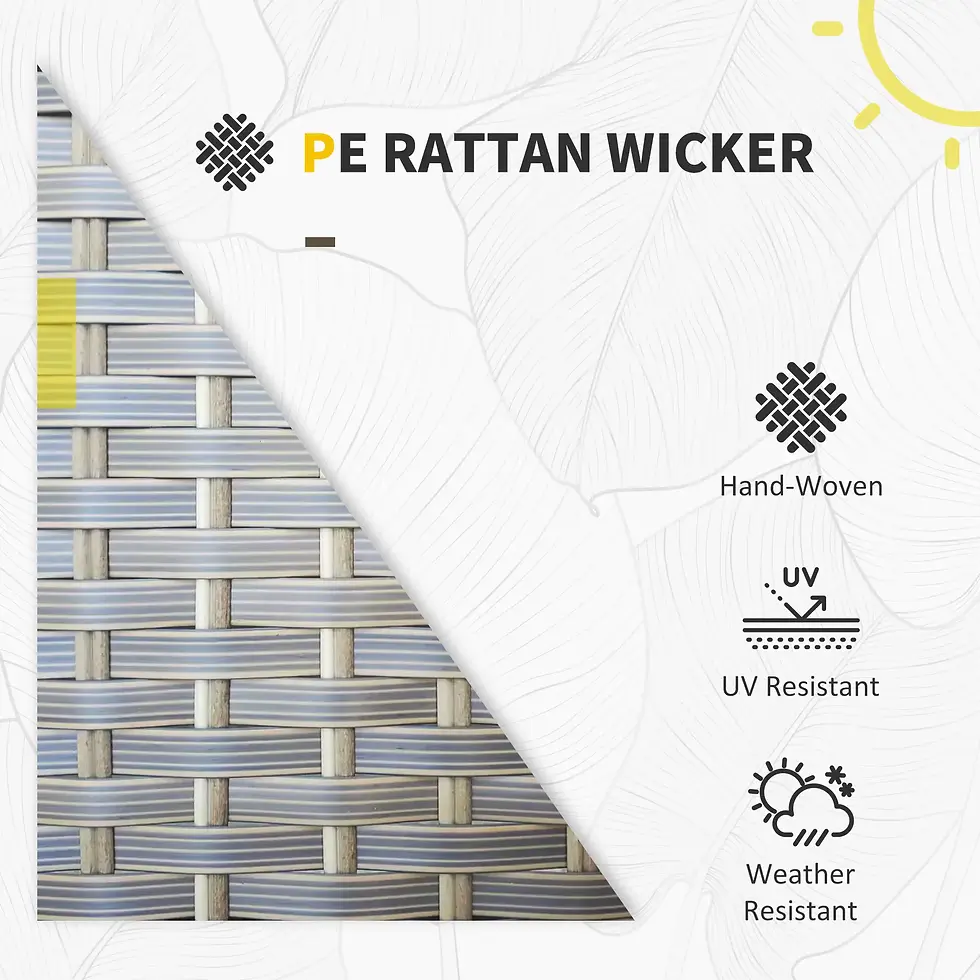 Thumbnail: Outsunny 5-Piece Rattan Patio Furniture Set with Corner Sofa, Footstools -D.Grey