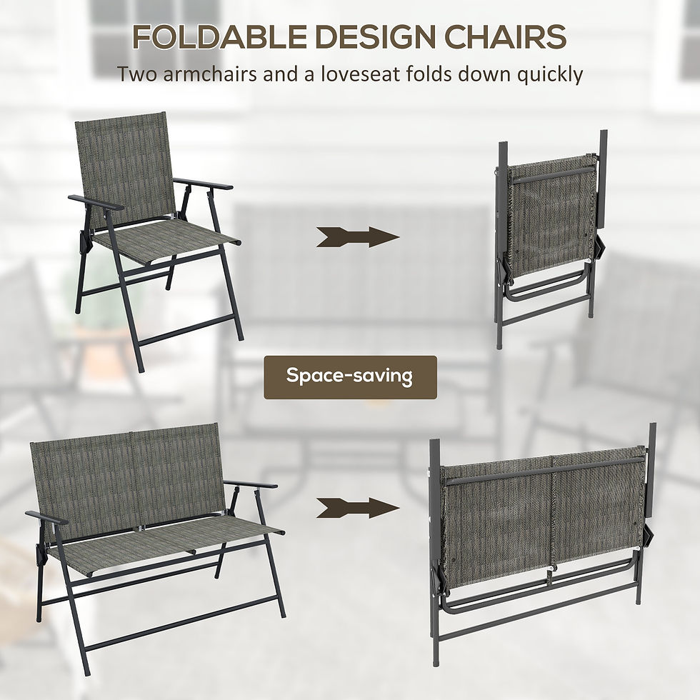 Thumbnail: Outsunny Four-Piece Metal Garden Sofa Set - Mixed Brown