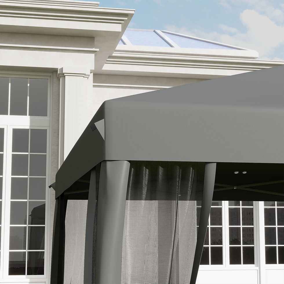 Thumbnail: 3 x 3 m Pop Up Gazebo, 420D Garden Tent Canopy with Removable Mesh Sidewall Nett