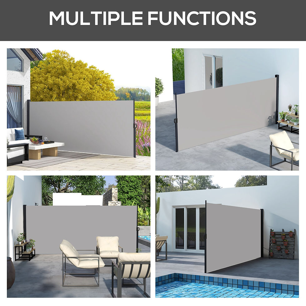 Thumbnail: Retractable Side Awning, Outdoor Privacy Screen for Garden, Hot Tub, Balcony, Te