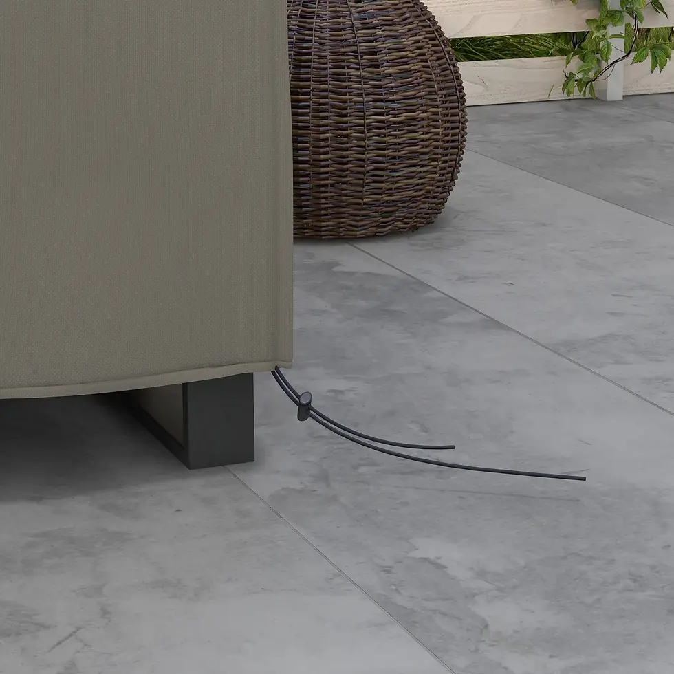 Thumbnail: Large Square Patio Garden Furniture Set Cover 600D Oxford Waterproof - Grey