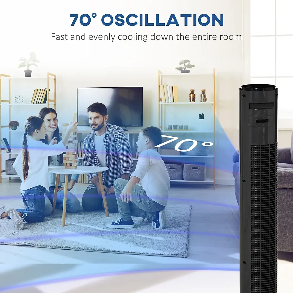 Thumbnail: HOMCOM 38'' Freestanding Tower Fan, 3 Speed 3 Mode, 12h Timer, 70 Degree Turn