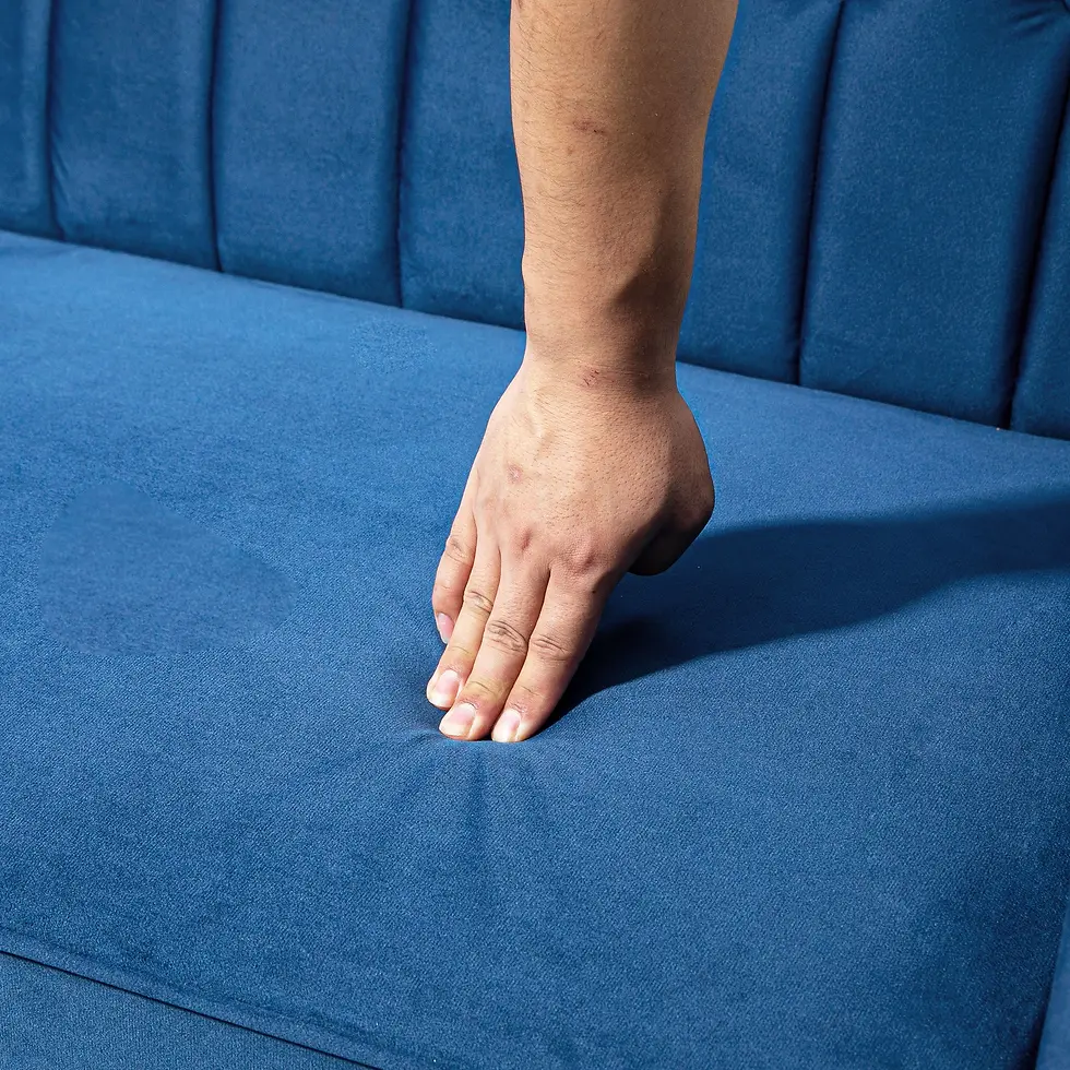 Thumbnail: HOMCOM Blue Velvet-Feel Three-Seater Sofa Bed