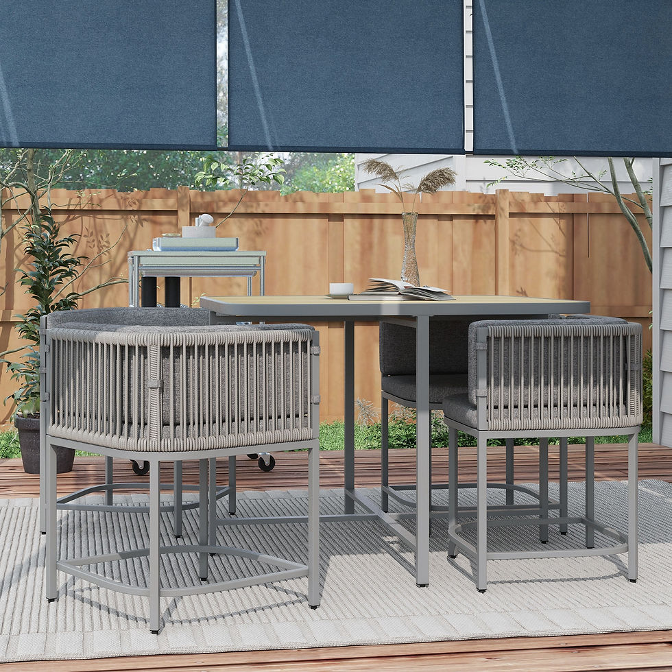 Thumbnail: Outsunny 4-Seater Rattan Cube Garden Furniture Set with Cushions - Grey