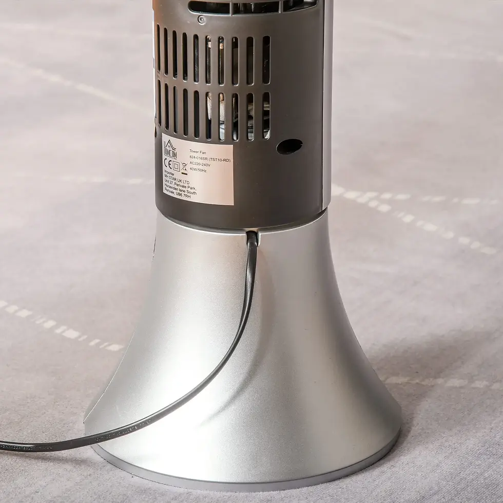 Thumbnail: HOMCOM 36'' Freestanding Tower Fan, 3 Speed 3 Mode, 7.5h Timer, LED Panel Silver