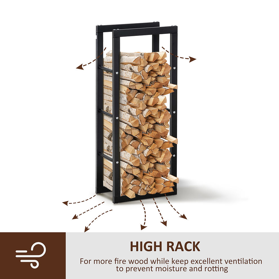 Thumbnail: Metal Firewood Log Holder Tall Firewood Rack Indoor Outdoor Fireplace Wood Stora