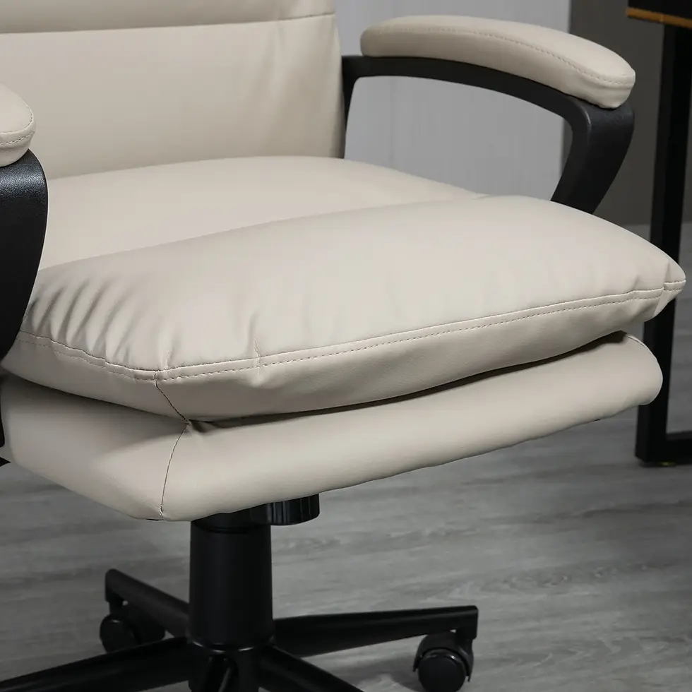 Thumbnail: Vinsetto Office Chair, PU Leather Computer Desk Chair Office Chair - Light Grey