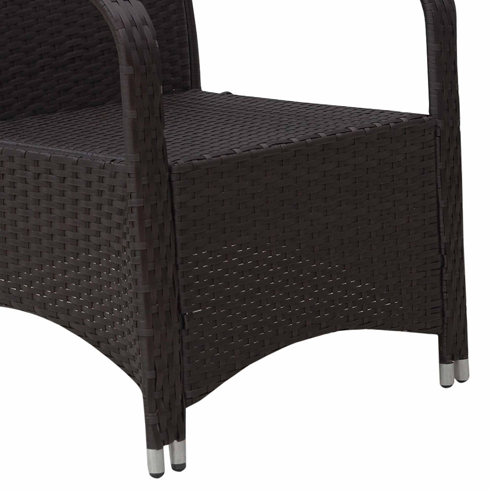 Thumbnail: 3 Pieces Rattan Bistro Set with Furniture Cover, Wicker Garden Furniture Set, Gl