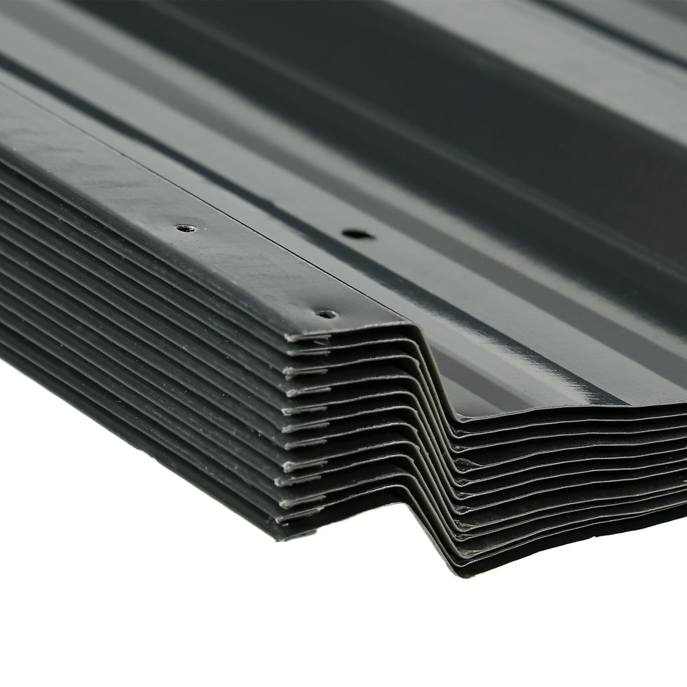 Thumbnail: Set of 12 Corrugated Steel Roof Sheet Panels - Dark Grey