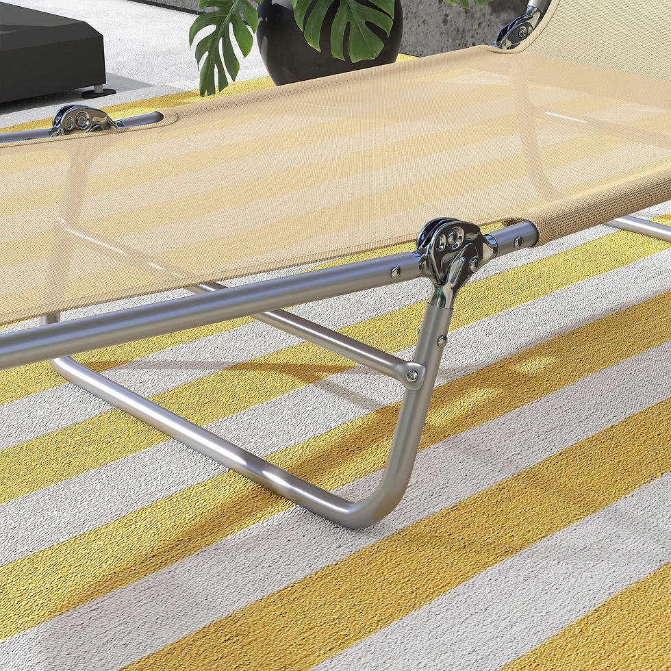 Thumbnail: Set of Two Steel Frame Sun Loungers, with Reclining Backs - Brown