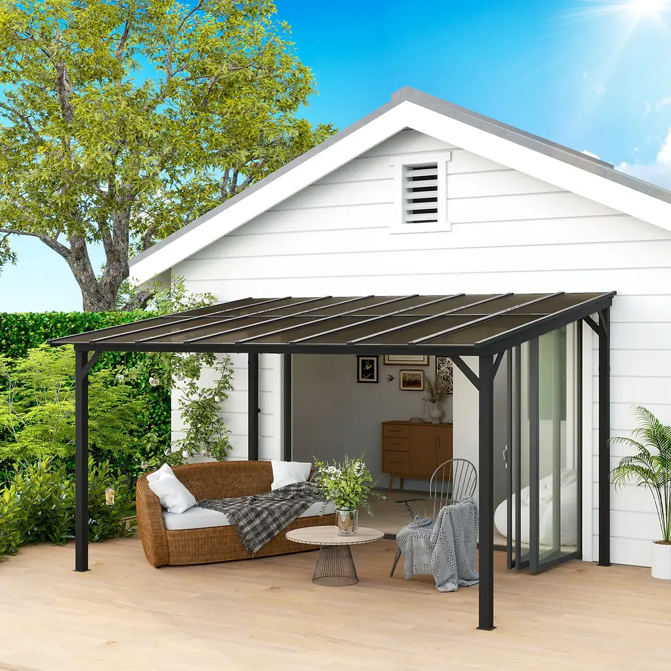 Elegant metal pergola by Outsunny, 3 x 4.3m, featuring a UV-protective and waterproof polycarbonate canopy.