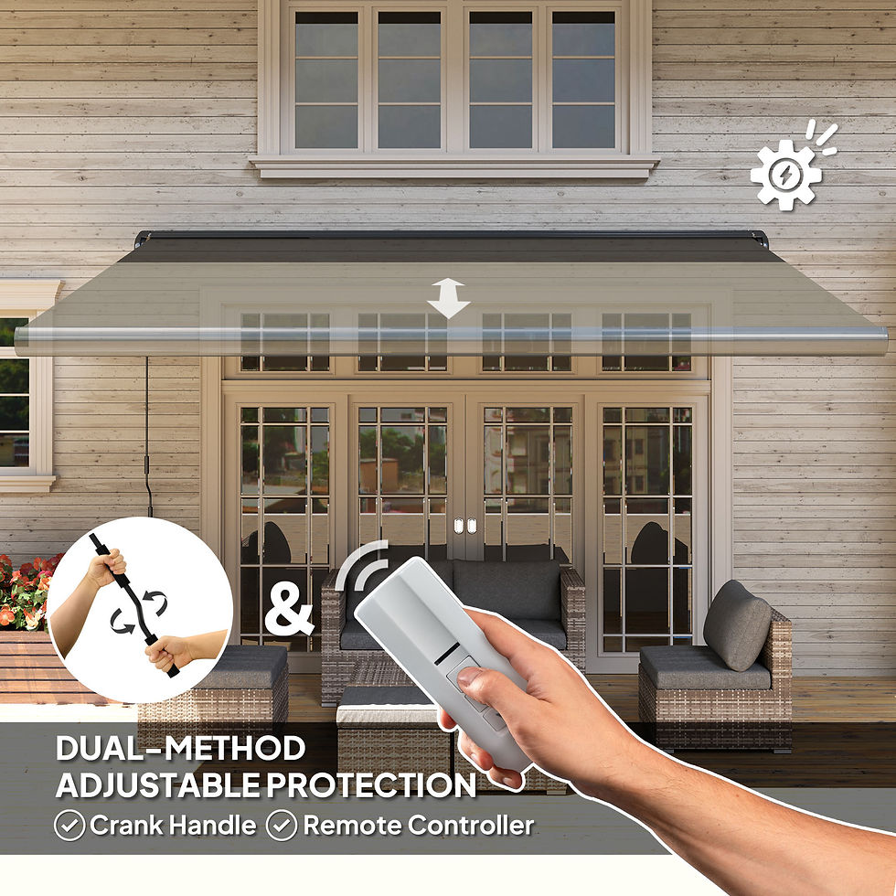 Thumbnail: 4 x 3(m) Full Cassette Electric Awning with Remote Controller, Aluminium Frame D