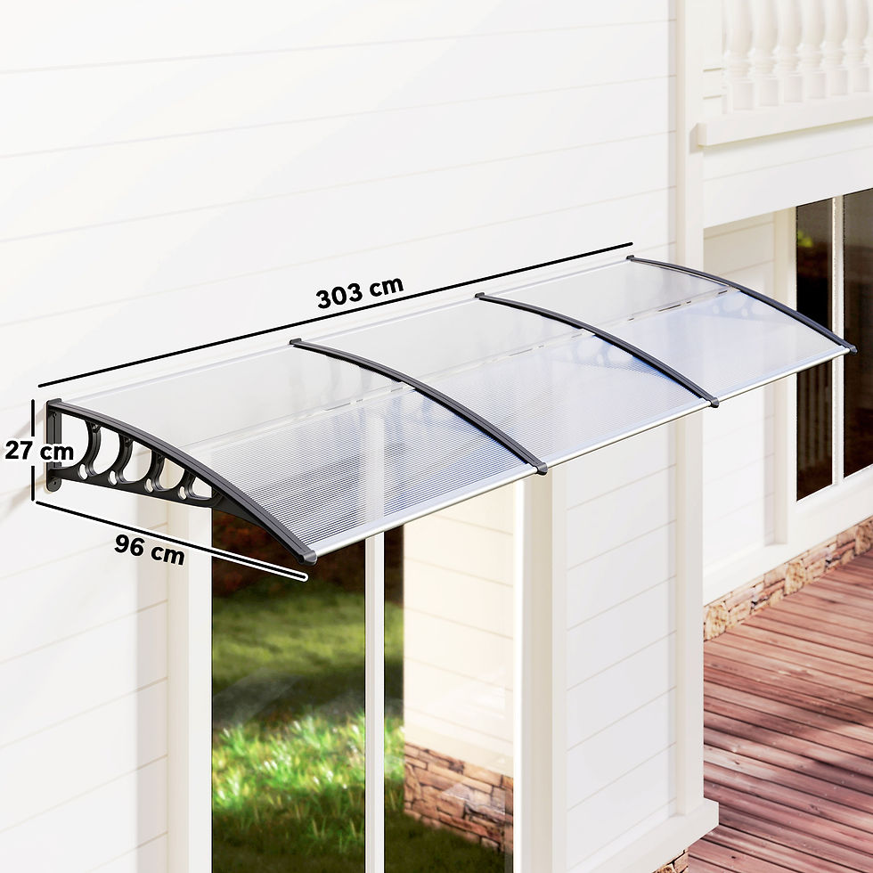 Thumbnail: Outsunny Front Door Canopy, Outdoor Awning, Rain Shelter, 303 x 96cm , Clear