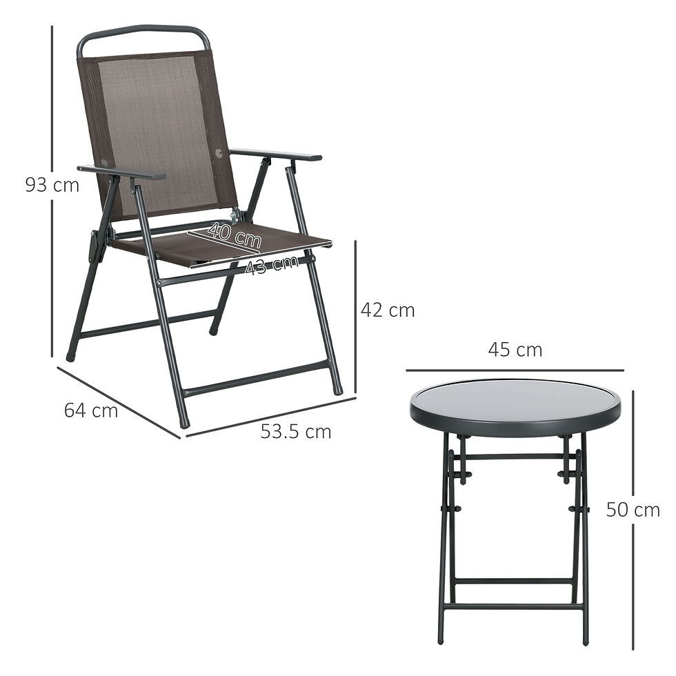 Thumbnail: Outsunny Three-Piece Garden Seat Set, with Glass-Top Table - Brown