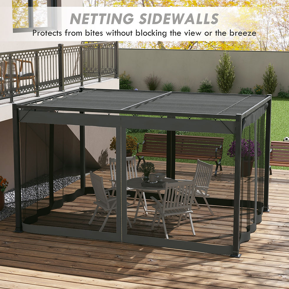 Thumbnail: Outsunny 3 x 4m Aluminium Frame Pergola, with Retractable Roof - Dark Grey