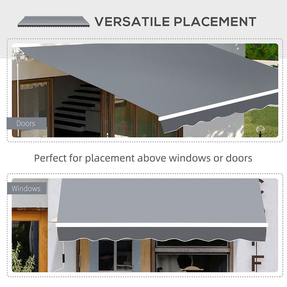 Thumbnail: 2.5m x 2m Garden Patio Manual Awning Canopy Sun Shade Shelter Retractable with W