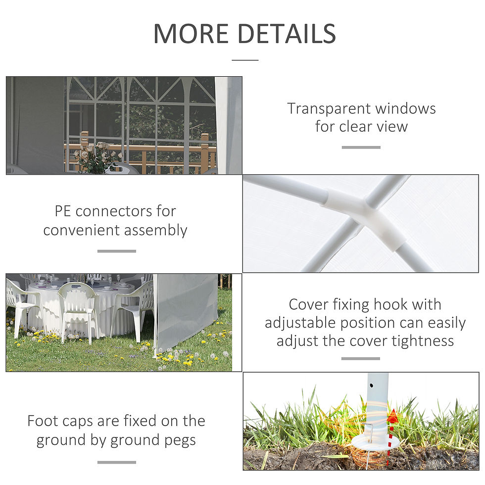 Thumbnail: 6 x 3 m Party Tent Gazebo Marquee Outdoor Patio Canopy Shelter with Windows and