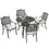Thumbnail: Outsunny Cast Aluminium 4 Seater Outdoor Dining Set with Cushions Parasol Hole