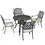 Thumbnail: Outsunny Cast Aluminium 4 Seater Outdoor Dining Set with Cushions Parasol Hole